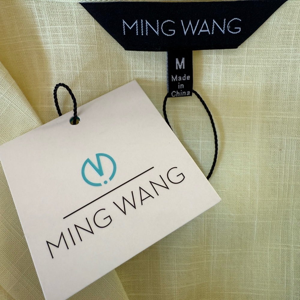 MING WANG 100% Cotton Preppy Lightweight Minimalist Lagenlook Chic Tunic M NWT - Picture 9 of 11